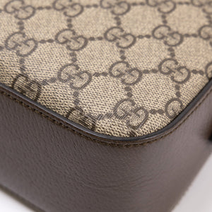 GUCCI GG SUPREME CAMERA BAG BROWN MULTICOLOURED CANVAS /LEATHER GHW