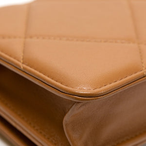 CHANEL 19 WALLET ON CHAIN LAMBSKIN CARAMEL MULTICOLOUR HARDWARE(MICROCHIP))