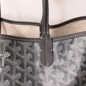 GOYARD SAINT LOUIS PM TOTE GOYARDINE CANVAS / CALFSKIN GREY SHW