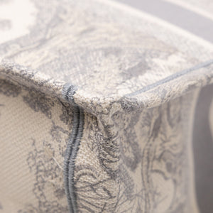 CHRISTIAN DIOR MEDIUM DIOR BOOK TOTE GREY TOILE DE JOUY EMBROIDERY