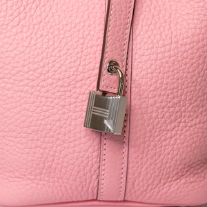 HERMES PICOTIN 18 LOCK BAG CLEMENCE 3Q ROSE SAKURA STAMP W SHW