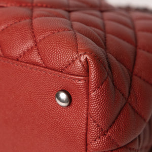 CHANEL MEDIUM COCO HANDLE FLAP BAG RED CAVIAR LEATHER SHW