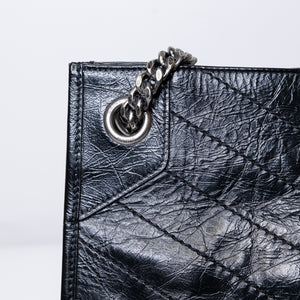 SAINT LAURENT MEDIUM SHOPPING TOTE BLACK SHW