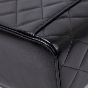 CHANEL LONG VANITY CASE WITH CHAIN LAMBSKIN BLACK GHW