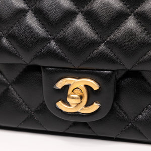 CHANEL 25B PEARL HANDLE MINI SQUARE LAMBSKIN LEATHER GHW (MICROCHIP)