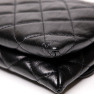 CHANEL 23K SLING SMALL FLAP BAG BLACK CALFSKIN LEATHER GHW