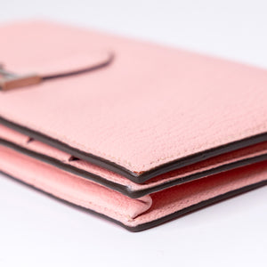 HERMES BEARN LONG WALLET CHEVRE MYSORE 3Q ROSE SAKURA SHW STAMP T