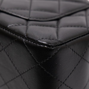 CHANEL MINI RECTANGULAR FLAP BAG LAMBSKIN BLACK LGHW (MICROCHIP)