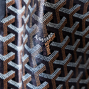 GOYARD SAINT LOUIS GM TOTE BAG GOYARDINE CANVAS/LEATHER  BLACK SHW