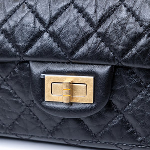 CHANEL MINI 2.55 REISSUE AGED CALFSKIN BLACK GHW