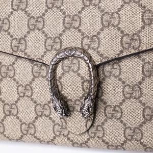GUCCI DIONYSUS WALLET ON CHAIN GG SUPREME CANVAS/LEATHER BEIGE SHW