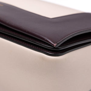 CELINE FRAME BAG CALFSKIN BROWN / WHITE GHW