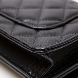CHANEL 25K HANDLE WALLET ON CHAIN CAVIAR LEATHER BLACK GHW (MICROCHIP)
