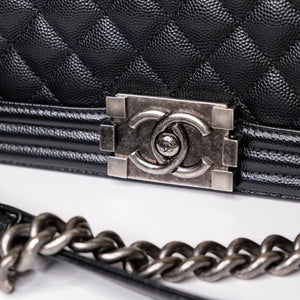 CHANEL LEBOY MEDIUM BLACK CAVIAR LEATHER GHW