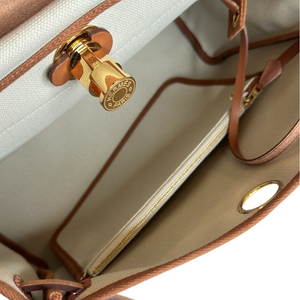 HERMES HERBAG ZIP 31 BAG CANVAS/HUNTER BENTON/FAUVE GHW STAMP W