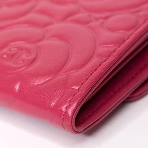 CHANEL CAMELLIA PINK LARGE FLAP WALLET