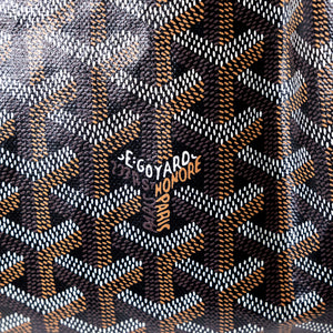 GOYARD SAINT LOUIS GM TOTE BAG GOYARDINE CANVAS/LEATHER  BLACK SHW