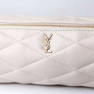 SAINT LAURENT SADE TUBE SHOULDER BAG MINI WHITE GHW