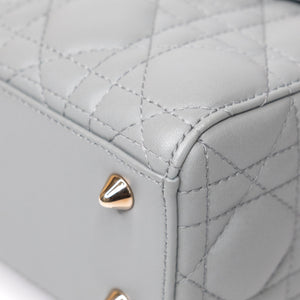 CHRISTIAN DIOR MY ABC DIOR SMALL LADY DIOR LAMBSKIN GRAY STONE GHW