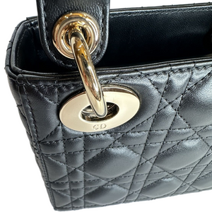 DIOR MINI LADY DIOR BAG BLACK GHW