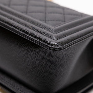 CHANEL LEBOY SMALL BLACK CAVIAR LEATHER GHW