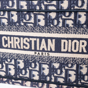 CHRISTIAN DIOR MINI BOOK TOTE BLUE OBLIQUE EMBROIDERY