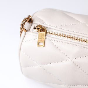 SAINT LAURENT SADE TUBE SHOULDER BAG MINI WHITE GHW