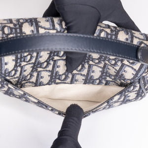 CHRISTIAN DIOR MINI SADDLE BLUE OBLIQUE GHW WITH STRAP