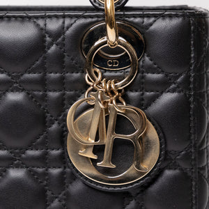 CHRISTIAN DIOR MY ABC DIOR SMALL LADY DIOR LAMBSKIN BLACK GHW