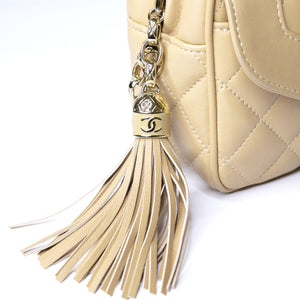 CHANEL CAMERA BAG WITH TASSEL BEIGE SHW