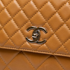 CHANEL VINTAGE FLAP BAG CARAMEL LAMBSKIN SHW