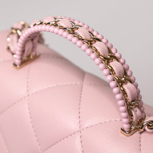 CHANEL 25P TOP HANDLE MINI FLAP BAG （MICROCHIP)