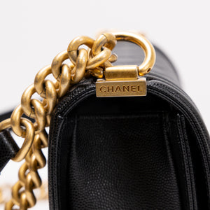 CHANEL LEBOY SMALL BLACK CAVIAR LEATHER GHW