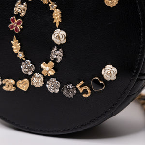 CHANEL CC ROUND CLUTCH LAMBSKIN LEATHER GHW