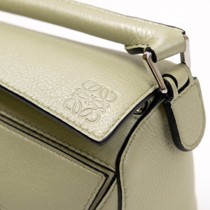 LOEWE MINI PUZZLE PEARL GREEN CALFSKIN SHW