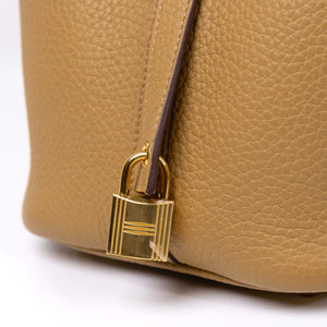 HERMES PICOTIN 18 LOCK BAG BAG CLEMENCE BISCUIT GHW STAMP K