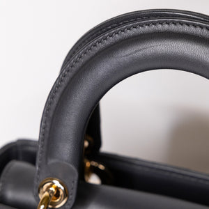 CHRISTIAN DIOR MY ABC DIOR SMALL LADY DIOR LAMBSKIN GREY GHW