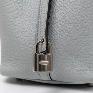 HERMES PICOTIN 18 LOCK BAG CLEMENCE BLUE PALE STAMP W