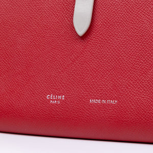 CELINE LARGE MULTIFUNCTION WALLET BICOLOR POP RED GREY METAL FITTING