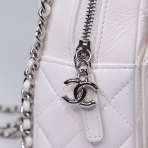 CHANEL 24C MINI BACKPACK / CROSSBODY BAG WHITE CALFSKIN LEATHER SHW