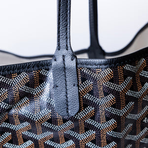 GOYARD SAINT LOUIS GM TOTE BAG GOYARDINE CANVAS/LEATHER  BLACK SHW