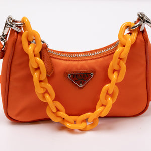 PRADA MINI HOBO NYLON ORANGE SHW