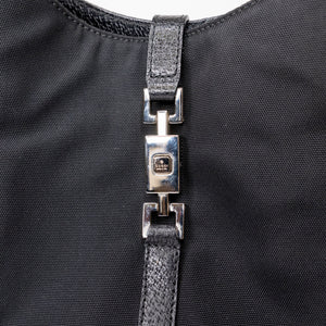 GUCCI VINTAGE BLACK JACKIE CANVAS SHOULDER BAG SHW