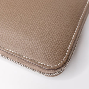 HERMES SILK IN COMPACT WALLET EPSOM ETOUPE GHW STAMP Y