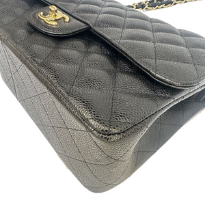 CHANEL CF JUMBO BLACK CAVIAR LEATHER GHW