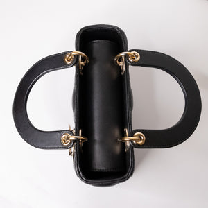 CHRISTIAN DIOR MY ABC DIOR SMALL LADY DIOR LAMBSKIN BLACK GHW