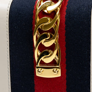 GUCCI MINI SYLVIE CALFSKIN WHITE GHW