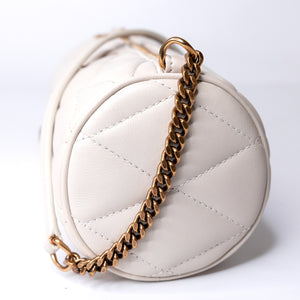 SAINT LAURENT SADE TUBE SHOULDER BAG MINI WHITE GHW