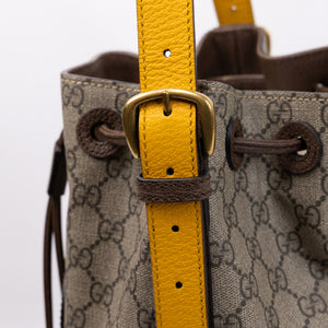 GUCCI GG SUPREME DRAWSTRING BUCKET BACKPACK CANVAS MULTICOLOR GHW