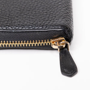 PRADA ZIP AROUND WALLET IN BLACK GHW